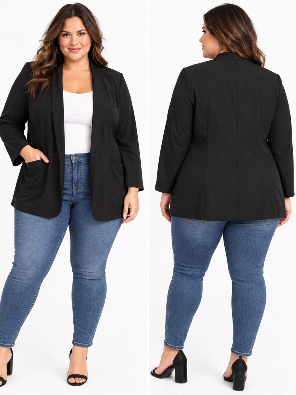 Torrid Stretch Challis Lightweight Blazer Black Size 1 1X